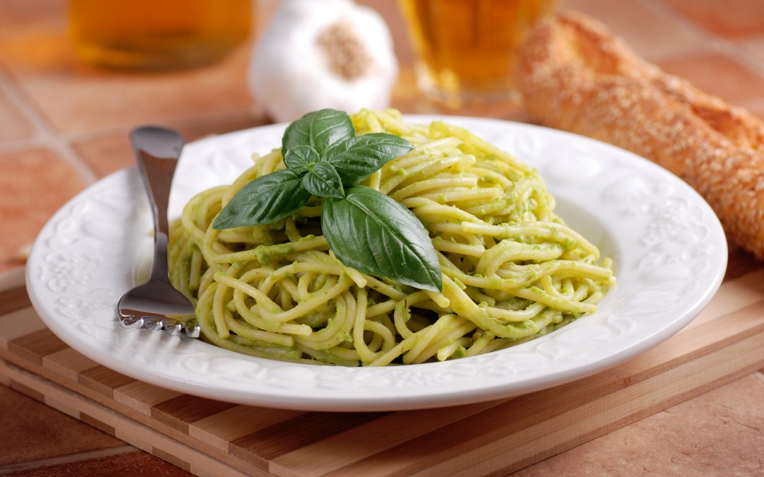 Spaghetti w/Arugula Pesto